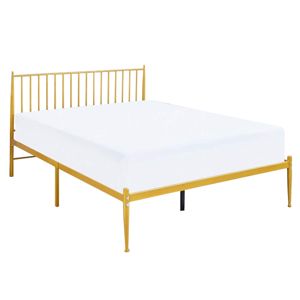 Kovová manželská posteľ s roštom Zahara 160x200 cm - zlatá