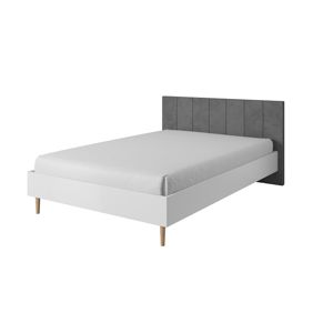 TEMPO KONDELA Laveli LLO160 manželská posteľ 160x200 cm biela / sivá