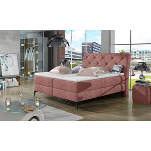 NABBI Lazio 180 čalúnená manželská posteľ s úložným priestorom ružová (Kronos 29)