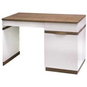 TARANKO Como CM P pc stôl biely vysoký lesk / dub Como