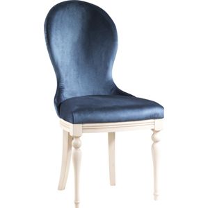 TARANKO Krzeslo U3 jedálenská stolička tmavomodrá (Velvet-B1 261) / vanilka