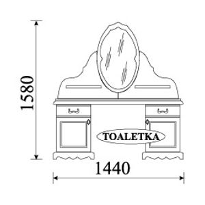 TARANKO Ol-Tar O rustikálny toaletný stolík toffi svetlý