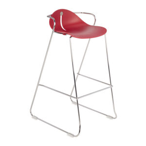 NABBI Mineta Hoker 78 barová stolička červená / chróm