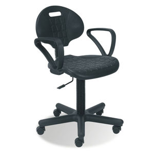 NABBI Negro GTP dielenská stolička na kolieskach s podrúčkami čierna