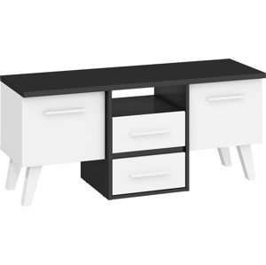 MEBLOCROSS Nordis NOR-14 tv stolík čierna / biela