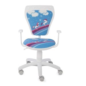 NOWY STYL Ministyle detská stolička na kolieskach s podrúčkami biela / vzor Pony