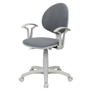 NOWY STYL Smart White detská stolička na kolieskach s podrúčkami šedá (V28)