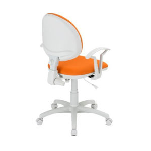NOWY STYL Smart White detská stolička na kolieskach s podrúčkami oranžová (V83)