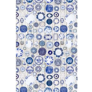 TEMPO KONDELA Parlin koberec 160x230 cm modrá / krémová