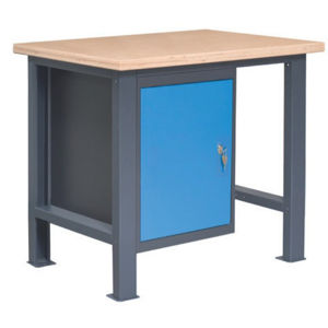 NABBI PL01L/P1 pracovný stôl so zverákom grafit / modrá