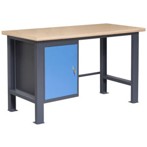 NABBI PL02L/P1 pracovný stôl so zverákom grafit / modrá