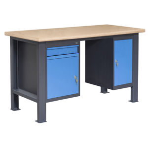 NABBI PL02L/P2P10 pracovný stôl grafit / modrá