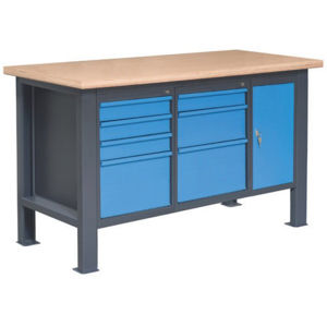 NABBI PL02L/P4P5P10 pracovný stôl grafit / modrá