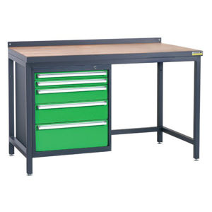 NABBI PSS02D/L5 pracovný stôl grafit / zelená