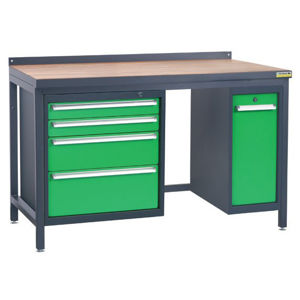 NABBI PSS02D/L6L9 pracovný stôl grafit / zelená