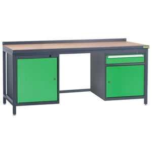 NABBI PSS03D/L1L3 pracovný stôl grafit / zelená