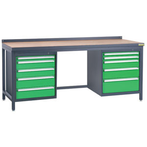 NABBI PSS03D/L4L5 pracovný stôl grafit / zelená