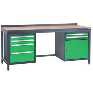 NABBI PSS03D/L6L2 pracovný stôl grafit / zelená