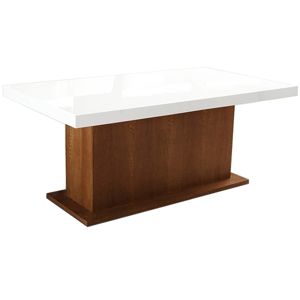 PYKA Kacper 250/450 rozkladací jedálenský stôl drevo D3 / biely vysoký lesk