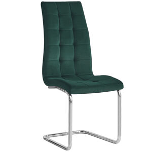 Jedálenská stolička Saloma New - smaragdová (Velvet) / chróm