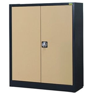 NABBI SB 1000 2P kovová kancelárska skriňa s vystuženými dverami antracit / béžová