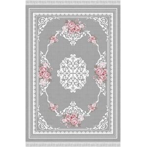 TEMPO KONDELA Sedef Typ 2 koberec 80x150 cm sivá / vzor kvety