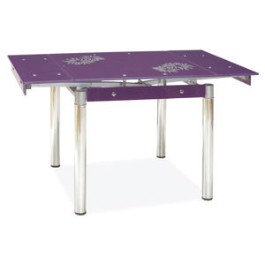 SIGNAL GD-082 jedálenský stôl chrómová / priehľadná / fialová