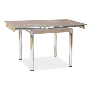 SIGNAL GD-082 jedálenský stôl chrómová / priehľadná / tmavobéžová