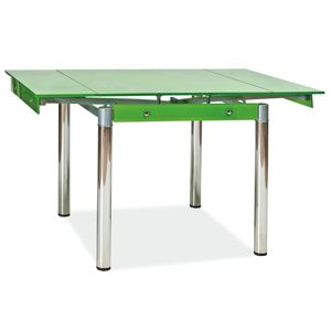 SIGNAL GD-082 jedálenský stôl chrómová / priehľadná / zelená