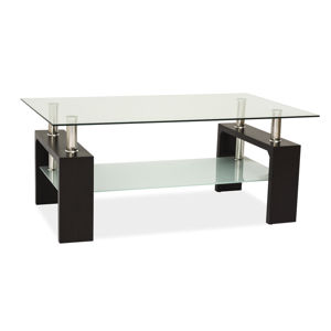 SIGNAL Lisa Basic sklenený konferenčný stolík wenge / chrómová / priehľadná