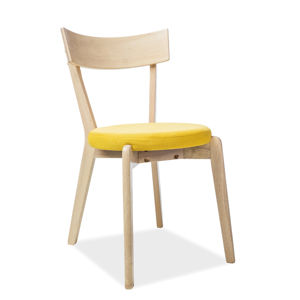 SIGNAL Nelson jedálenská stolička žltá / dub medový
