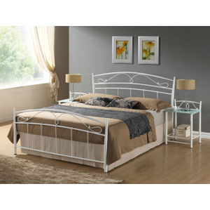 SIGNAL Siena 160 kovová manželská posteľ s roštom biela