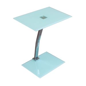 TEMPO KONDELA Pelok sklenený príručný stolík biela
