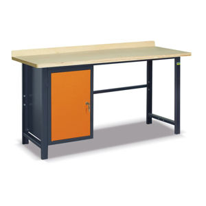 NABBI SS02L/A pracovný stôl grafit / oranžová