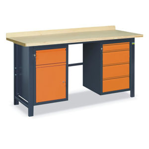 NABBI SS02L/BF pracovný stôl grafit / oranžová