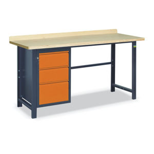 NABBI SS02L/D pracovný stôl grafit / oranžová