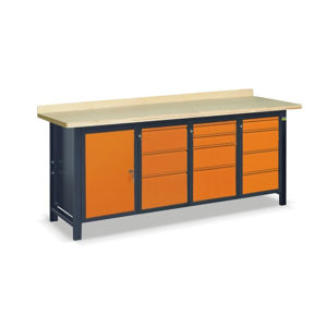 NABBI SS03L/ADEF pracovný stôl grafit / oranžová