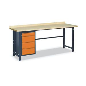 NABBI SS03L/F pracovný stôl grafit / oranžová