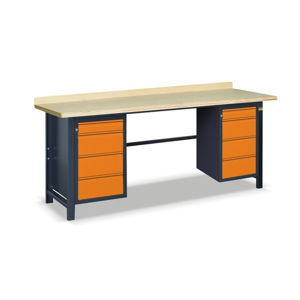 NABBI SS03L/FF pracovný stôl grafit / oranžová