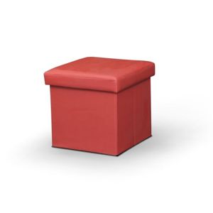 TEMPO KONDELA Tela New taburetka s úložným priestorom červená