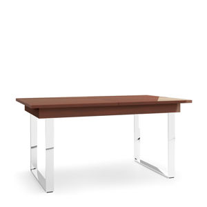 TARANKO Via VI-S2 rozkladací jedálenský stôl mahagón vysoký lesk / chróm