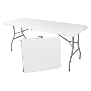 NABBI Vivas cateringový skladací stôl 180x70 cm sivá / biela