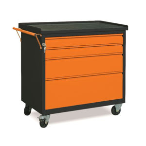 NABBI WW01G/2E dielenský vozík na kolieskach so zámkom grafit / oranžová