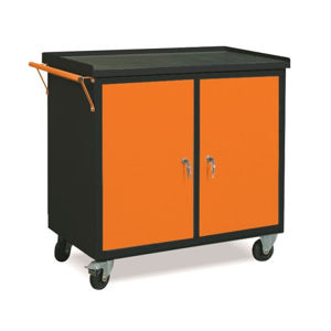 NABBI WW01G/AA dielenský vozík na kolieskach so zámkom grafit / oranžová