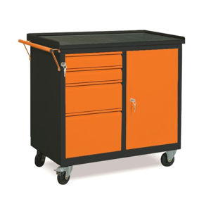 NABBI WW01G/EA dielenský vozík na kolieskach so zámkom grafit / oranžová